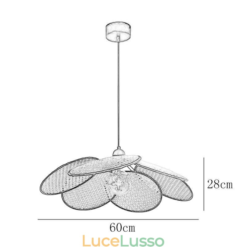 Lampada a sospensione naturale semplice intrecciata a mano