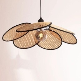 Lampada a sospensione naturale semplice intrecciata a mano