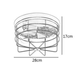 Lampada da soffitto in gabbia di metallo industriale, lampada da soffitto rustica a filo