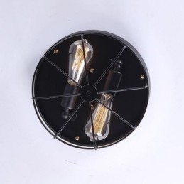 Lampada da soffitto in gabbia di metallo industriale, lampada da soffitto rustica a filo