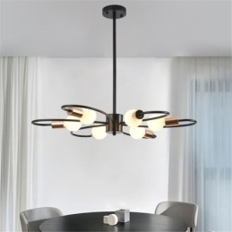 Lampadario rustico a 6 luci, petali classici, lampada a sospensione da soffitto
