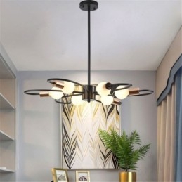 Lampadario rustico a 6 luci, petali classici, lampada a sospensione da soffitto