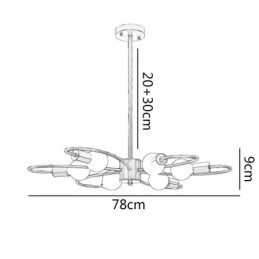 Lampadario rustico a 6 luci, petali classici, lampada a sospensione da soffitto