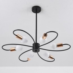 Lampadario rustico a 6 luci, petali classici, lampada a sospensione da soffitto