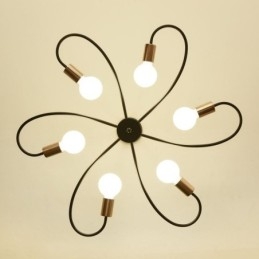 Lampadario rustico a 6 luci, petali classici, lampada a sospensione da soffitto