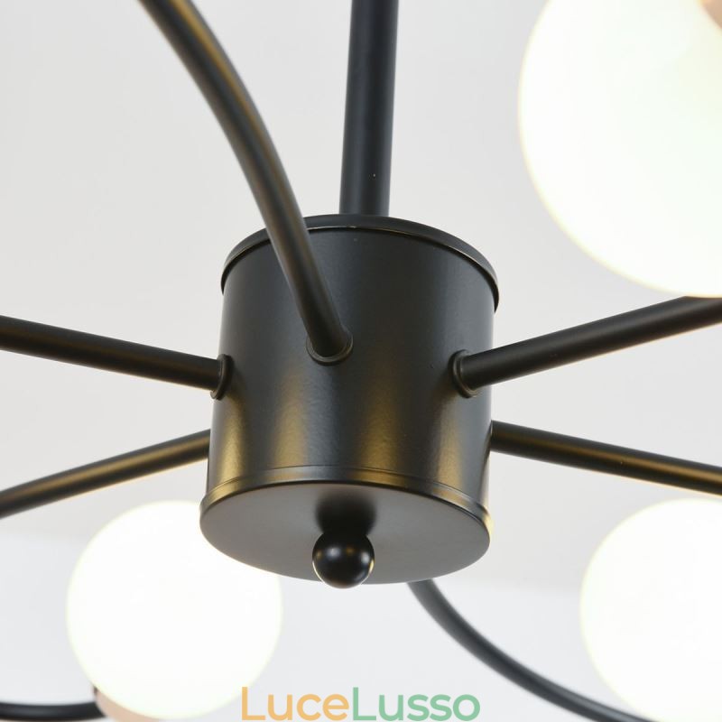 Lampadario rustico a 6 luci, petali classici, lampada a sospensione da soffitto