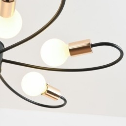 Lampadario rustico a 6 luci, petali classici, lampada a sospensione da soffitto