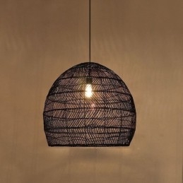 Lampada a sospensione intrecciata a mano in rattan, lampada a sospensione, fattoria