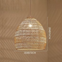 Lampada a sospensione intrecciata a mano in rattan, lampada a sospensione, fattoria