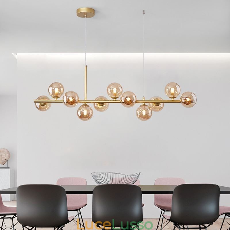 Lampada a sospensione Magic Beans Lampada a soffitto in vetro molecolare