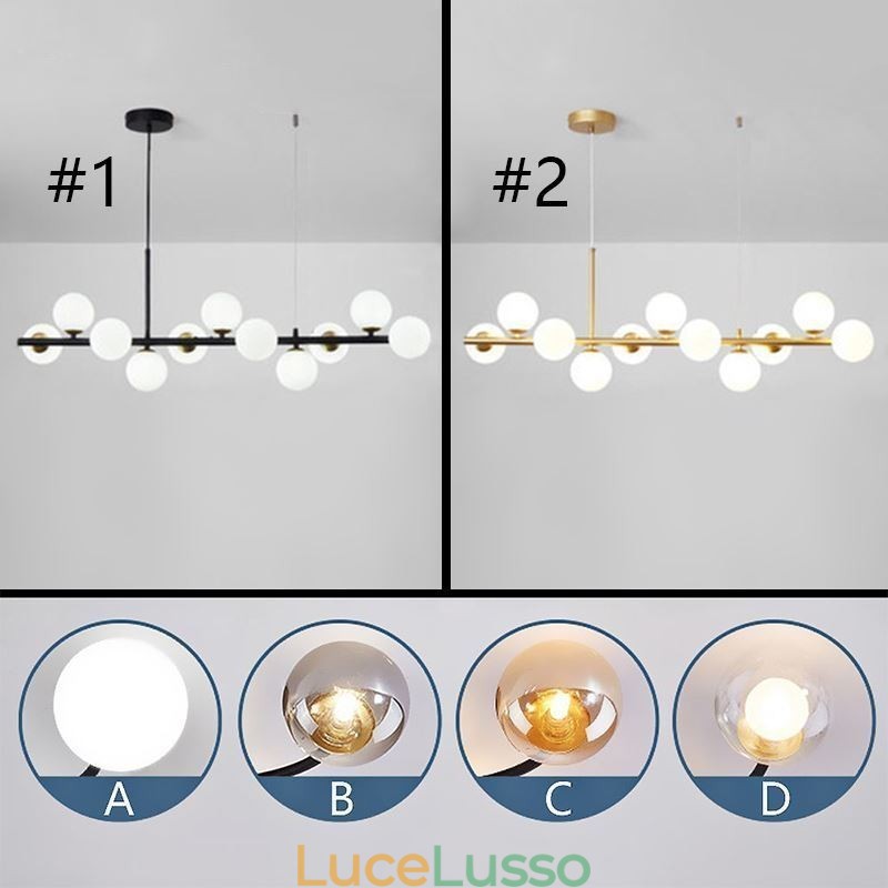 Lampada a sospensione Magic Beans Lampada a soffitto in vetro molecolare