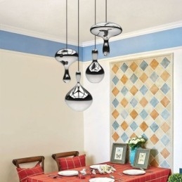 Lampada a sospensione creativa, moderna, semplice, piccola, in vetro elettroplaccato, plafoniera