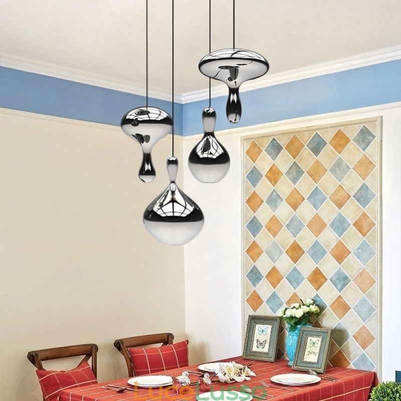 Lampada a sospensione creativa, moderna, semplice, piccola, in vetro elettroplaccato, plafoniera