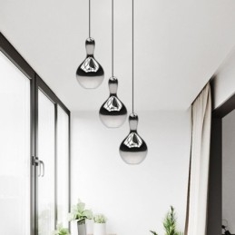 Lampada a sospensione creativa, moderna, semplice, piccola, in vetro elettroplaccato, plafoniera