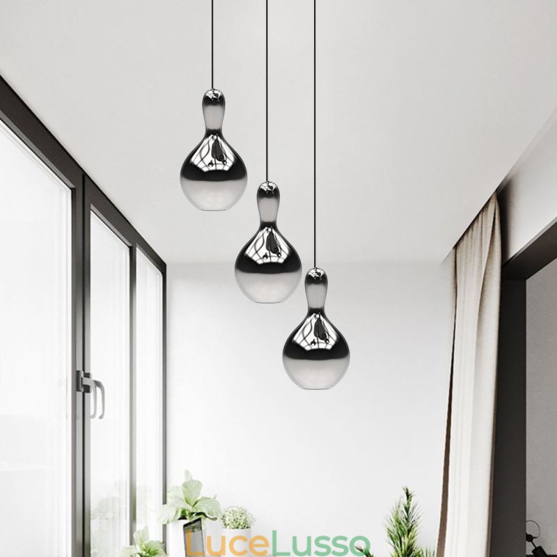 Lampada a sospensione creativa, moderna, semplice, piccola, in vetro elettroplaccato, plafoniera
