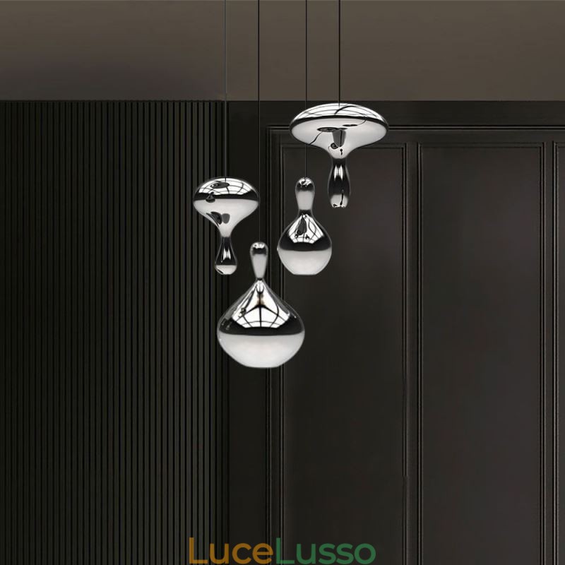 Lampada a sospensione creativa, moderna, semplice, piccola, in vetro elettroplaccato, plafoniera