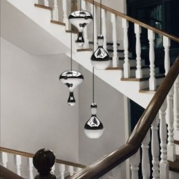 Lampada a sospensione creativa, moderna, semplice, piccola, in vetro elettroplaccato, plafoniera