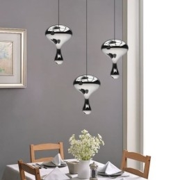 Lampada a sospensione creativa, moderna, semplice, piccola, in vetro elettroplaccato, plafoniera