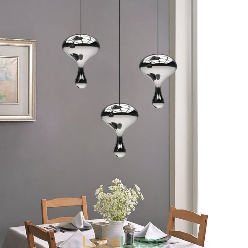 Lampada a sospensione creativa, moderna, semplice, piccola, in vetro elettroplaccato, plafoniera
