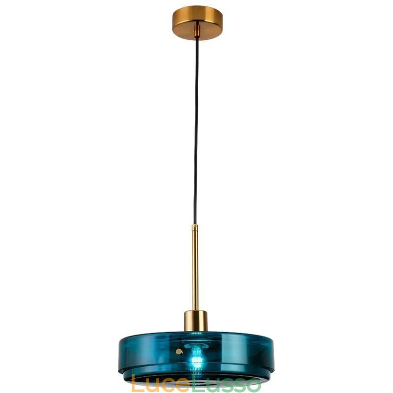 Lampada a sospensione in vetro rotondo, moderna e minimalista, in ferro battuto