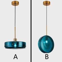 Lampada a sospensione in vetro rotondo, moderna e minimalista, in ferro battuto
