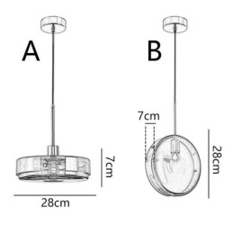 Lampada a sospensione in vetro rotondo, moderna e minimalista, in ferro battuto