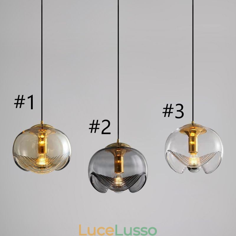 Lampada a sospensione in vetro Stamen Lampada da soffitto moderna e minimalista in ferro battuto