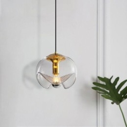 Lampada a sospensione in vetro Stamen Lampada da soffitto moderna e minimalista in ferro battuto