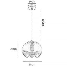 Lampada a sospensione in vetro Stamen Lampada da soffitto moderna e minimalista in ferro battuto