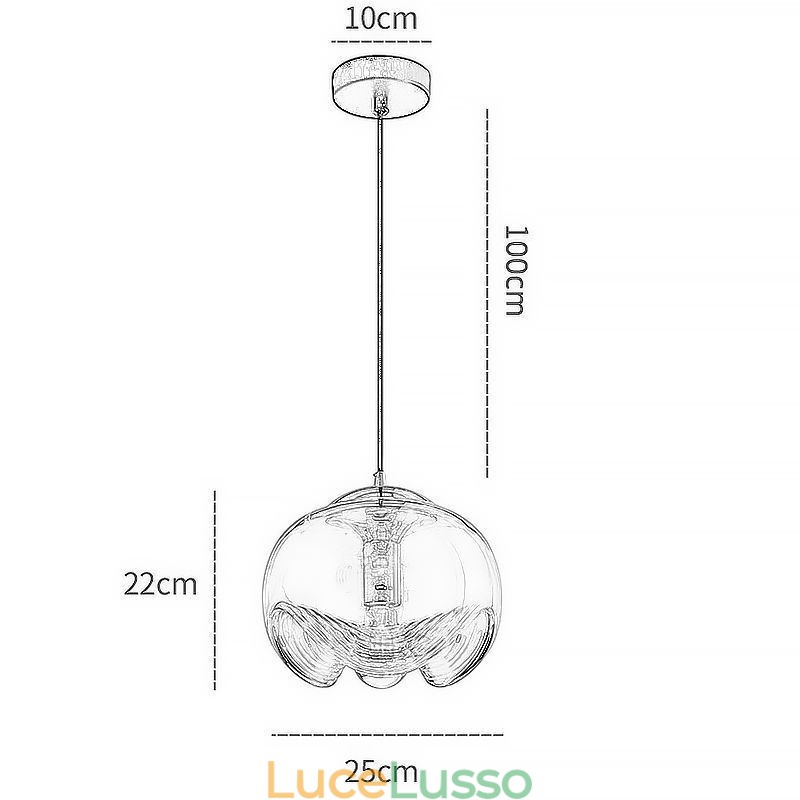 Lampada a sospensione in vetro Stamen Lampada da soffitto moderna e minimalista in ferro battuto