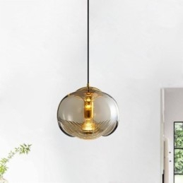 Lampada a sospensione in vetro Stamen Lampada da soffitto moderna e minimalista in ferro battuto