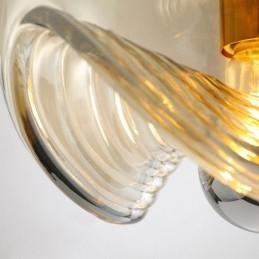 Lampada a sospensione in vetro Stamen Lampada da soffitto moderna e minimalista in ferro battuto