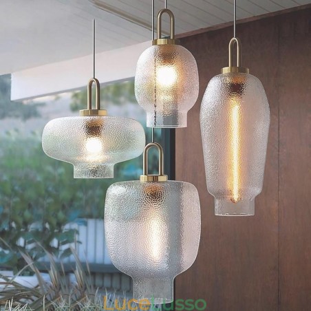 Lampada a sospensione in vetro smerigliato Lampada da soffitto moderna e minimalista in ferro battuto Lampada a sospensione in vetro smerigliato Lampada da soffitto moderna e minimalista in ferro battuto