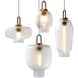 Lampada a sospensione in vetro smerigliato Lampada da soffitto moderna e minimalista in ferro battuto