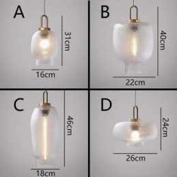 Lampada a sospensione in vetro smerigliato Lampada da soffitto moderna e minimalista in ferro battuto