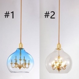 Lampada a sospensione in vetro Lampada da soffitto moderna minimalista in ferro battuto 9 luci