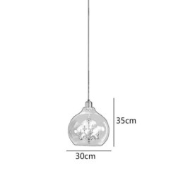 Lampada a sospensione in vetro Lampada da soffitto moderna minimalista in ferro battuto 9 luci