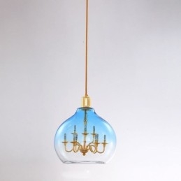 Lampada a sospensione in vetro Lampada da soffitto moderna minimalista in ferro battuto 9 luci