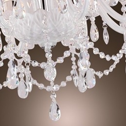 Lampadario Cristallo Bianco Moderno Soggiorno 8 Luci