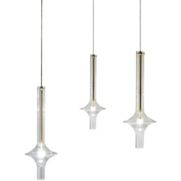 Lampada a sospensione in tubo di vetro, moderna e minimalista, in ferro battuto