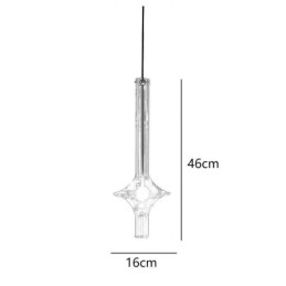 Lampada a sospensione in tubo di vetro, moderna e minimalista, in ferro battuto