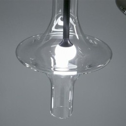 Lampada a sospensione in tubo di vetro, moderna e minimalista, in ferro battuto