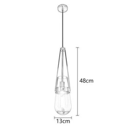 Lampada a sospensione in vetro a goccia d'acqua, moderna e minimalista, piccola lampada da soffitto in ferro battuto