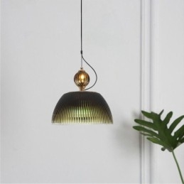 Gonna plissettata Lampada a sospensione in vetro Lampada da soffitto moderna minimalista in ferro battuto