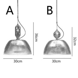 Gonna plissettata Lampada a sospensione in vetro Lampada da soffitto moderna minimalista in ferro battuto