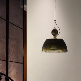 Gonna plissettata Lampada a sospensione in vetro Lampada da soffitto moderna minimalista in ferro battuto