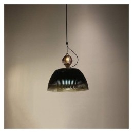 Gonna plissettata Lampada a sospensione in vetro Lampada da soffitto moderna minimalista in ferro battuto
