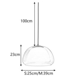 Lampada a sospensione moderna semplice in vetro trasparente Pudding Plafoniera