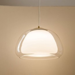 Lampada a sospensione moderna semplice in vetro trasparente Pudding Plafoniera