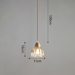 Lampada a sospensione in vetro, stile pastorale retrò, lampada da soffitto a isola, lampada decorativa in legno di gomma